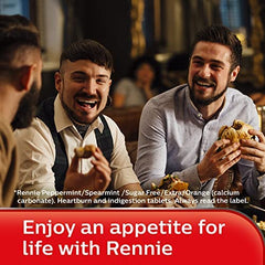 Rennie Peppermint tablets in glass with minty aroma for refreshing on-demand relief.