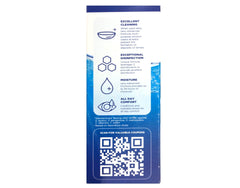 Close-up of contact lenses being cleaned with Renu Advanced solution