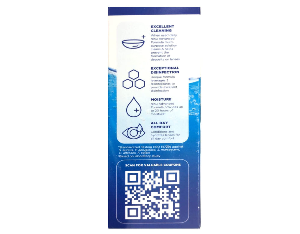 Moisturizing feature highlighting hydration for lenses
