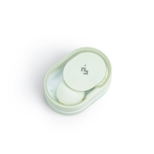 Front view of ReO2 Mini Pro soft contact lens cleaner in green