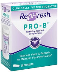 Rephresh Pro-B capsules close-up showing easy daily use.