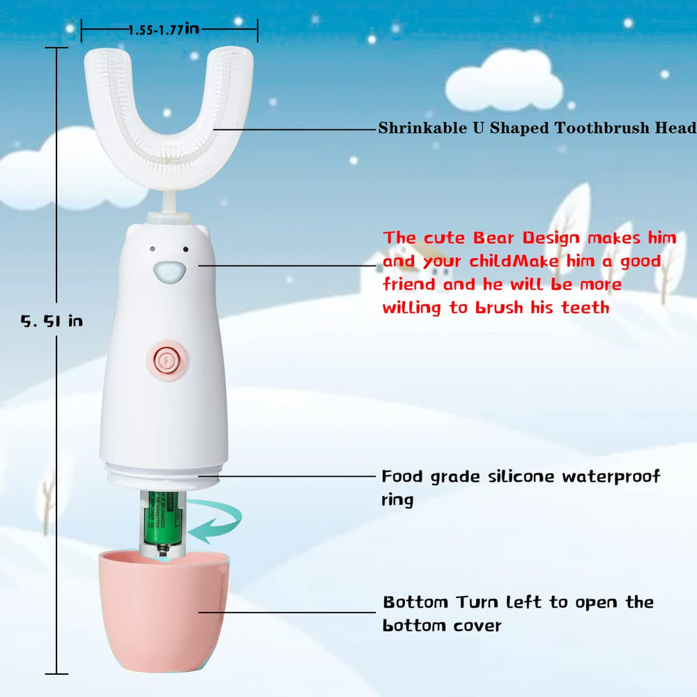 Includes 2 replacement brush heads for the toothbrush