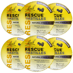RESCUE Bach Pastilles Black Currant 6-pack – front view