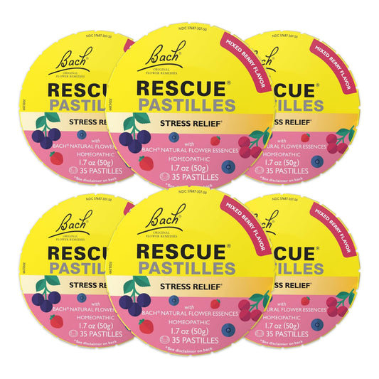 Front view of Rescue Bach PASTILLES Mixed Berry lozenges