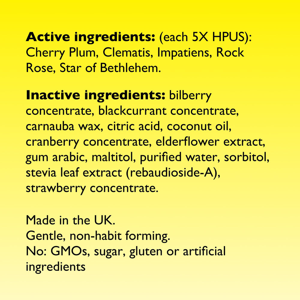 Tin of Rescue Bach PASTILLES Mixed Berry on a surface