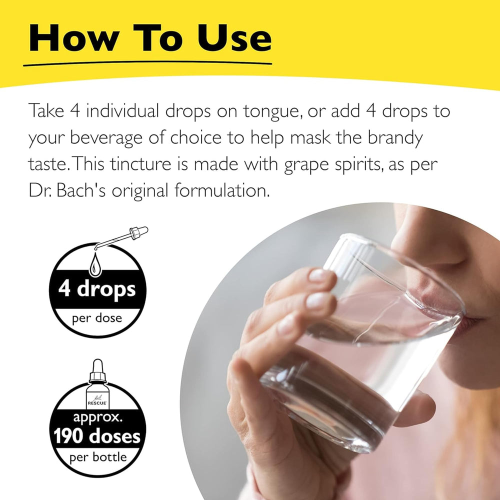 Person using RESCUE REMEDY Dropper with four drops on the tongue
