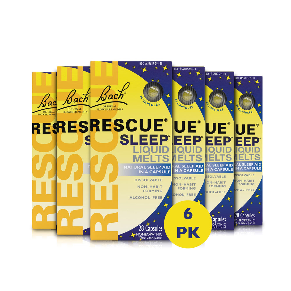 RESCUE SLEEP liquid melts bottle shows natural orange vanilla flavor for gentle nightly calm