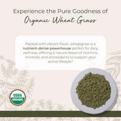 Resealable mylar bag of wheatgrass powder