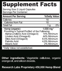USA-made hemp extract bottle and capsules