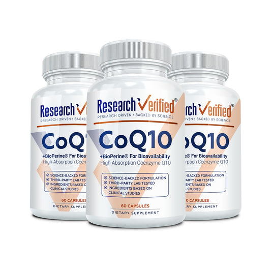 Research Verified CoQ10 250mg vegan capsules bottle