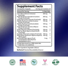 Mushroom varieties included in the Complex such as Reishi, Maitake, Shiitake and Turkey Tail