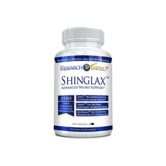 Bottle front view of Research Verified Shinglax 60 capsules