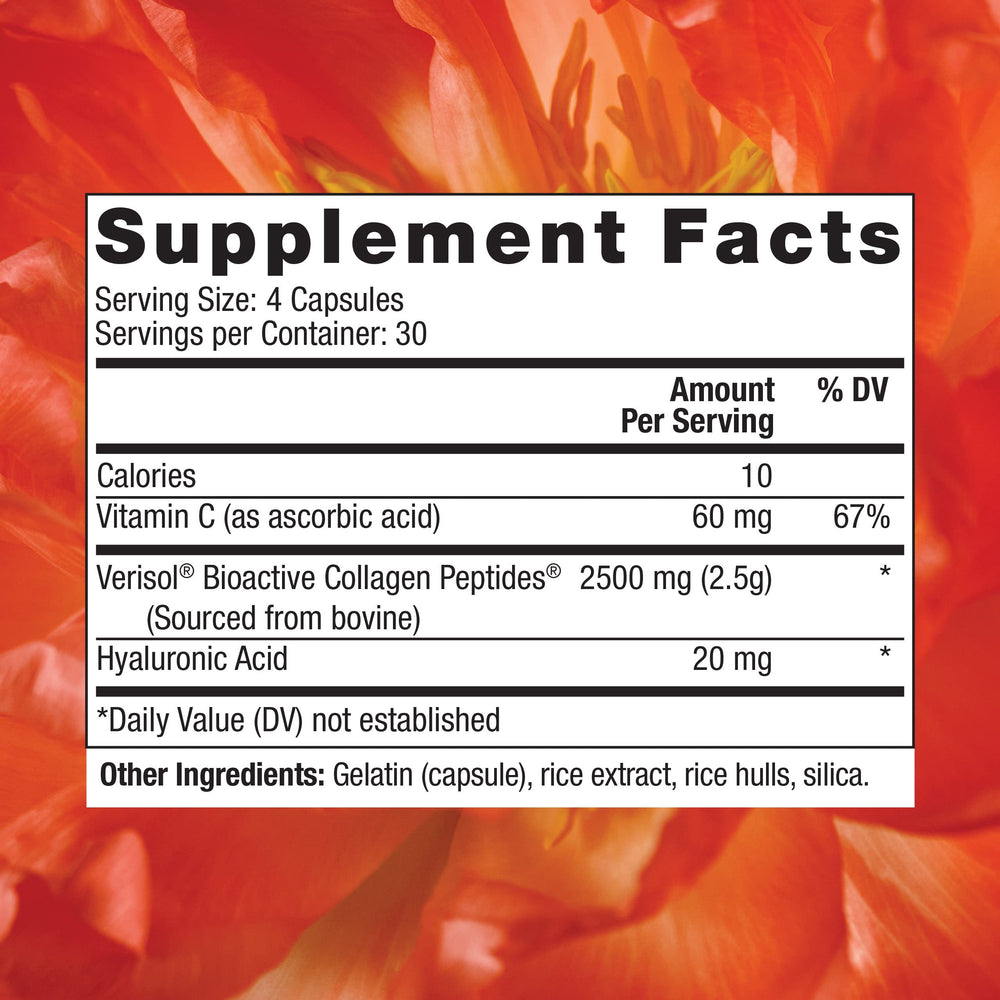 Close-up of collagen capsules