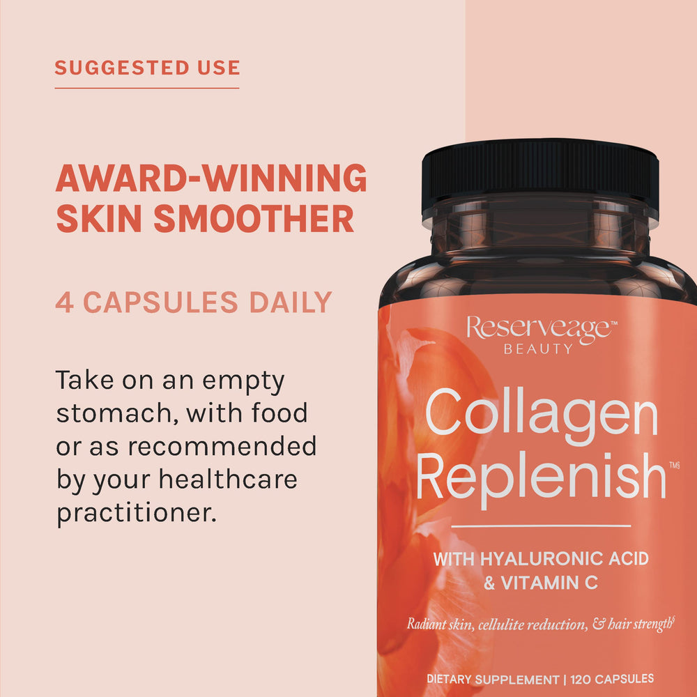 Daily serving guidance: 4 capsules for healthy skin support