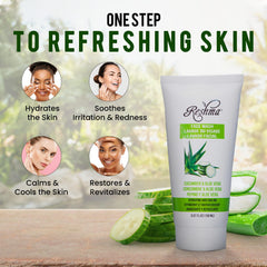 Reshma Beauty cucumber-aloe face wash being rinsed off for clean skin