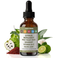 Bottle of RESONA Red Yeast Rice Drops with orange label on a clean background