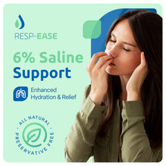 Resp-Ease nebulizer application with saline solution supports airway moisture.