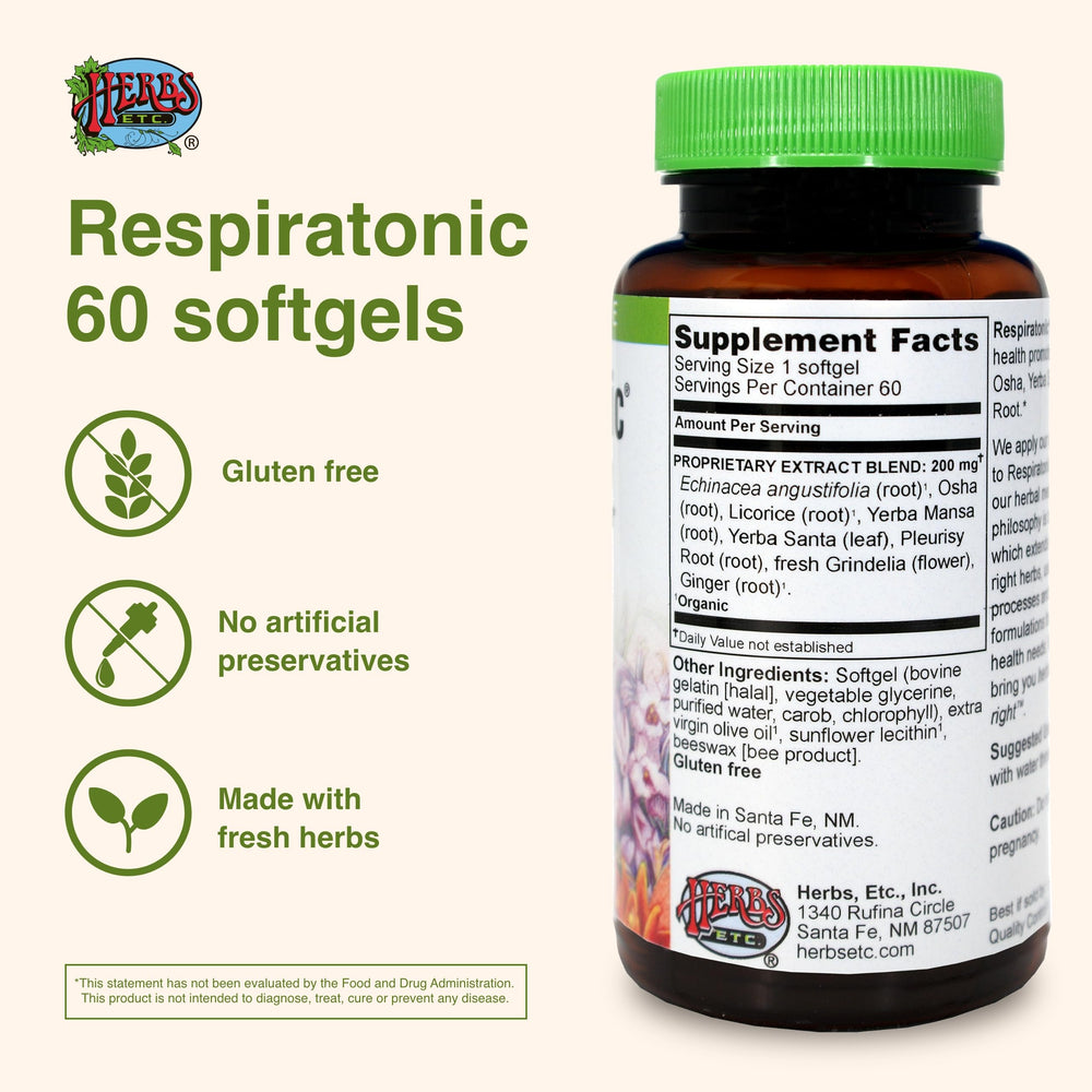 Close-up of Respiratonic 60-count softgels