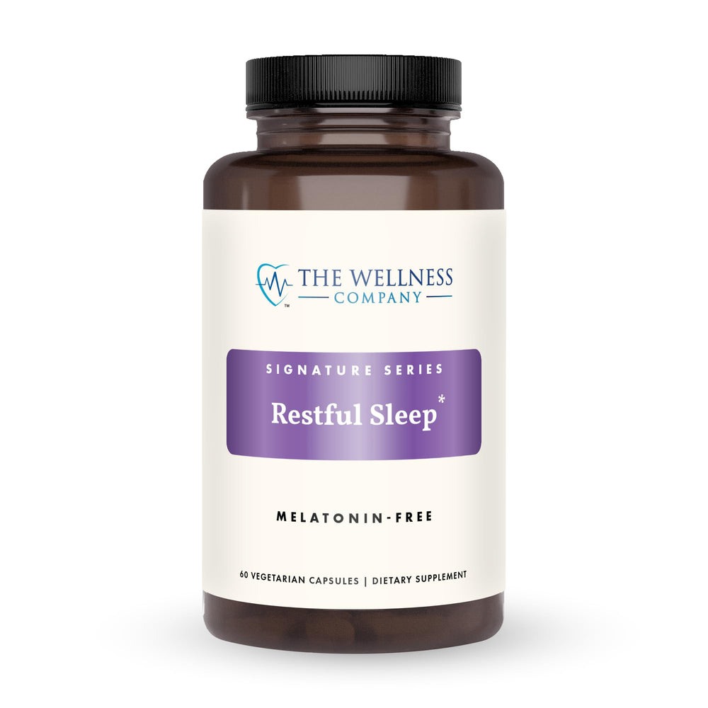 Restful Sleep Melatonin-Free bottle with 60 capsules