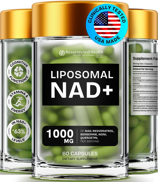 Resurrected Health liposomal NAD supplement bottle for women