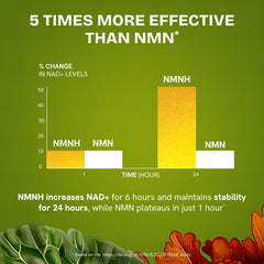 Resurrected Health NMNH capsules close-up highlights small, easy-to-swallow tablets.