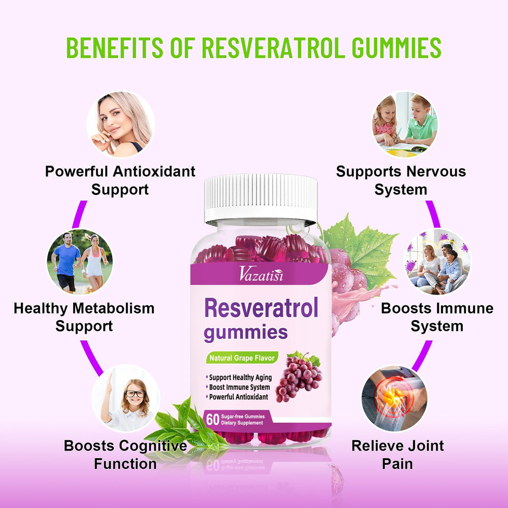 Ingredients label showing trans-resveratrol, quercetin, CoQ10, and Vitamin C
