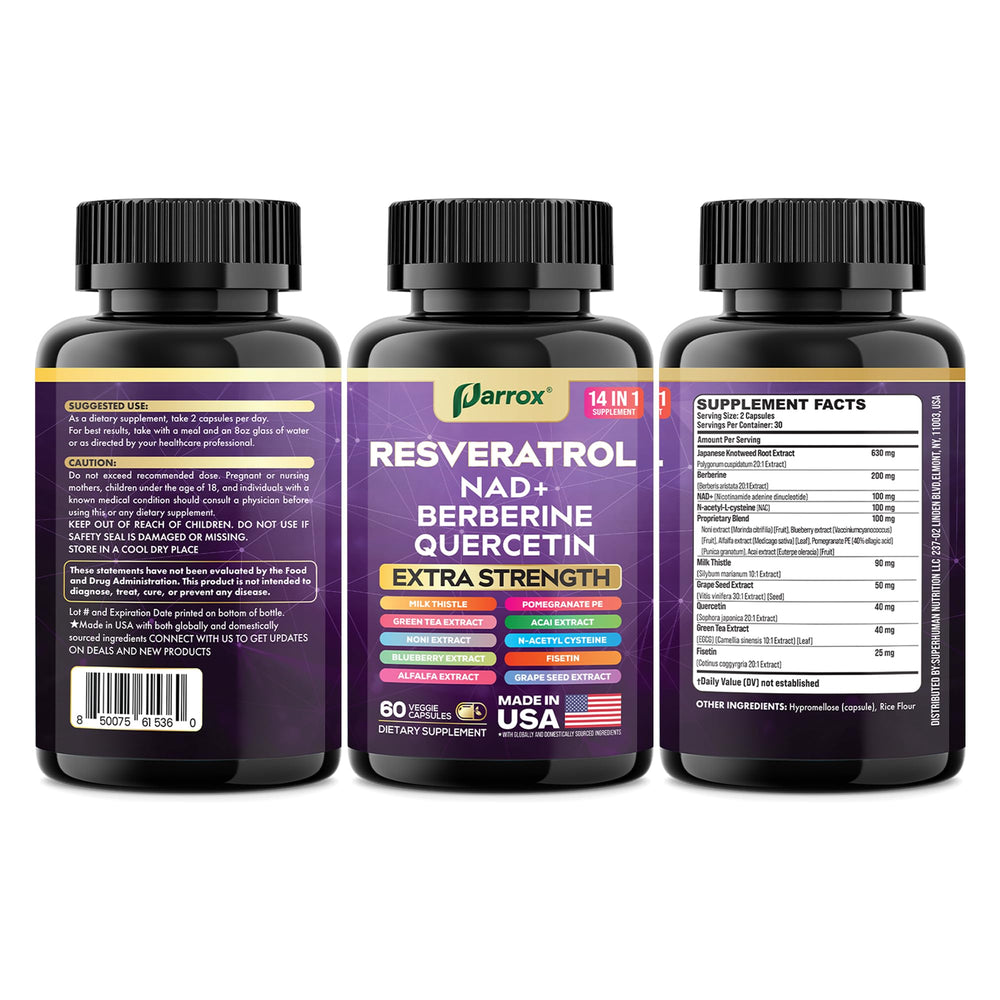 Lifestyle image showing daily wellness with Parrox Resveratrol 14-in-1