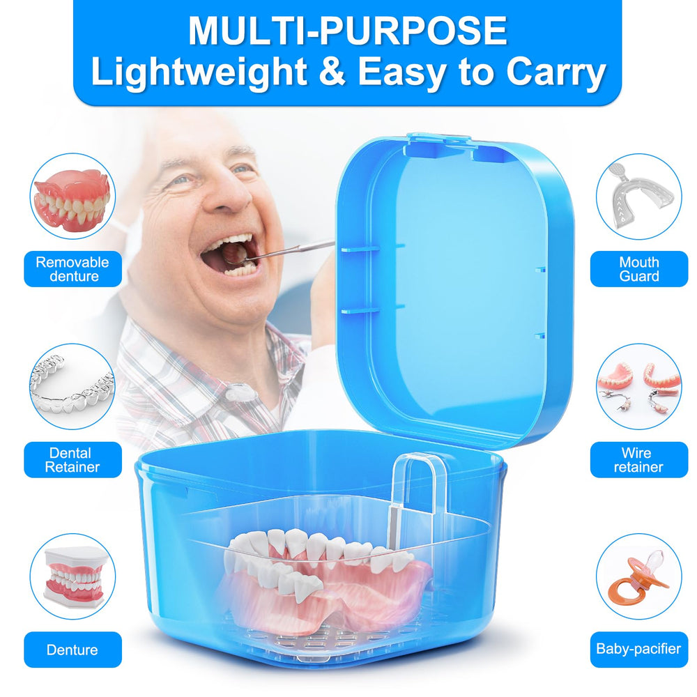 Front view of retainer case with double hooks and lid