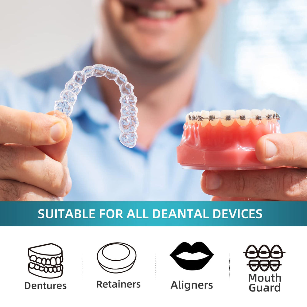 Multi-use cleaner for retainers, braces, and night guards