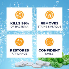 Retainer cleaner tablets packaging and bottle
