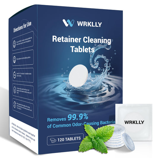 Box of Retainer Cleaner Tablets (120 pcs) with mint flavor
