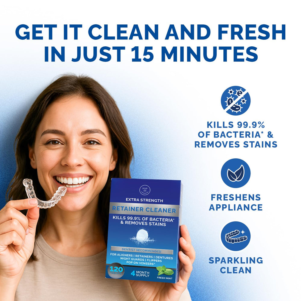 Dissolving retainer cleaner tablet in water for ultrasonic cleaning