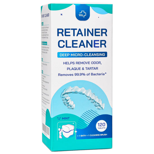 Retainer cleanser kit with 120 tablets and soak container