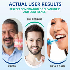 Mint-flavored cleaner tablet with foil packaging