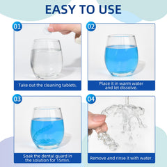 Mouth guard and retainer soaking with cleaner tablets