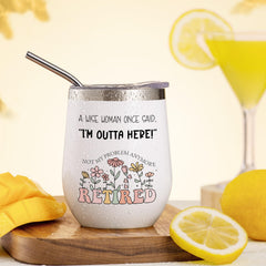 12oz insulated tumbler with straw from the retirement gift set