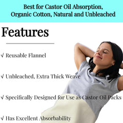 Reusable flannel pads for castor oil compress