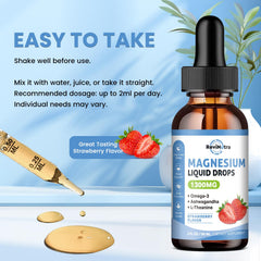 Sugar-free strawberry flavor bottle label for ReviNutra magnesium drops