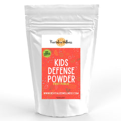 Front view of Revitalize Wellness Kids Defense Powder fruit punch container