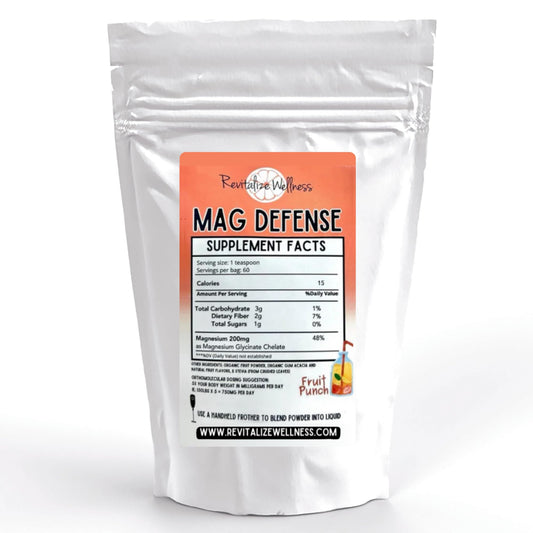 Product bottle of Revitalize Wellness Mag Defense Powder