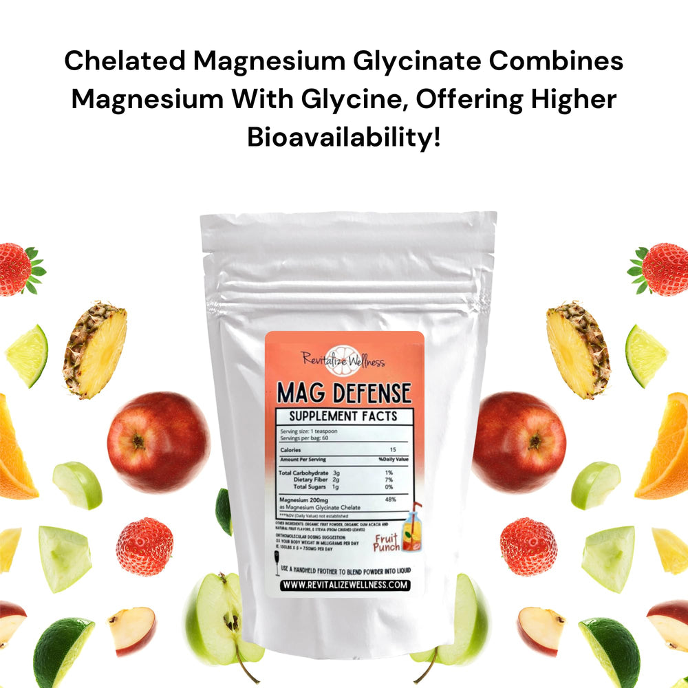 Label highlighting magnesium glycinate and 200 mg per serving
