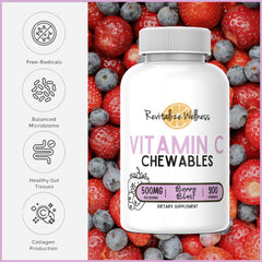 Nutrition facts panel for Vitamin C Berry Blast chews