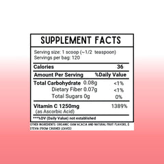 1/2 teaspoon serving portion of Vitamin C powder