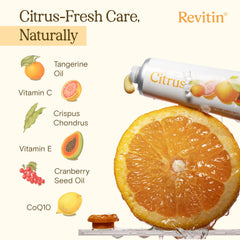 Revitin packaging highlighting non-toxic, dye-free formula