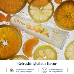 Zoomed view of ingredients and natural citrus flavor