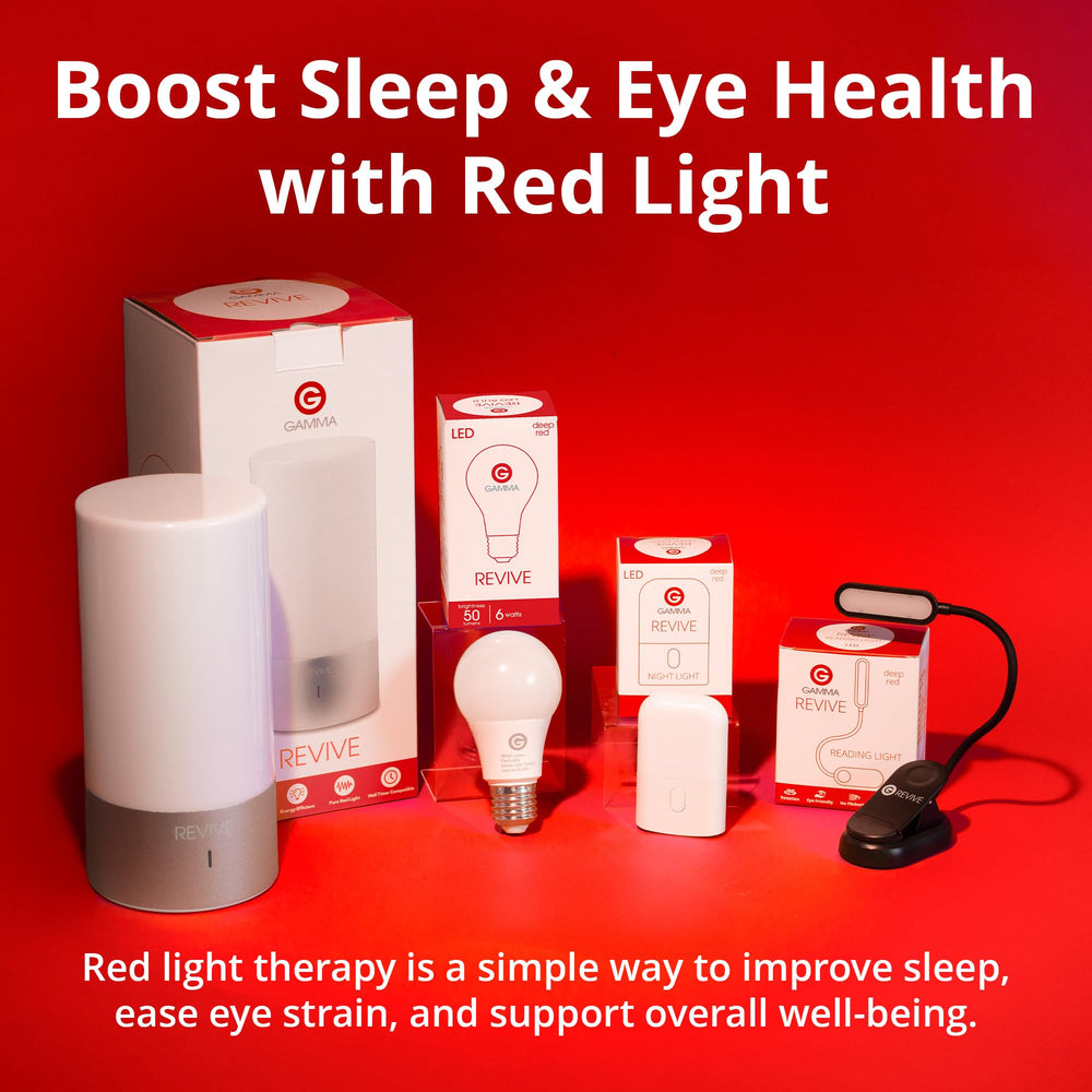 Revive 670nm red light bulb product image showing glow and packaging