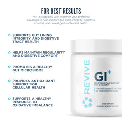 Illustration of gut microbiome support and prebiotics in GI Plus