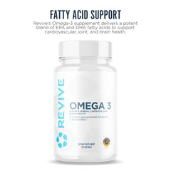 Bottle front view of Revive MD Omega-3 Fish Oil Softgels