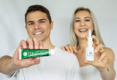 Rhinase steroid-free relief product shot implies safe, non-drowsy daytime use.