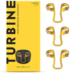 Rhinomed Turbine nasal dilator in-use during training for improved airflow.